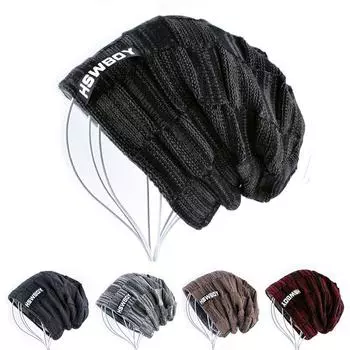 Унисекс HSWBOY Label Beanies Hat Осень Зима Теплая вязаная шапка для женщин и мужчин Путешествия Отпуск Шапки Лыжные шапки вино красного