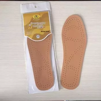 Unisex Lightweight PU Insoles for Spring and Autumn - Comfortable Leather for Seniors 39 коричневый