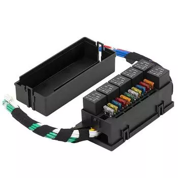 Universal 11 Way Fuse Box with 4-Pin 12V 40A Relay 5A 10A 15A 20A 25A 30A Fuses