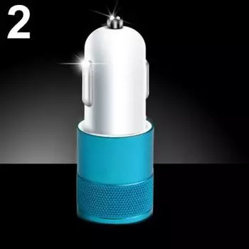 Universal 12-24V Dual USB 2 Port 3.1A LED Light Car Charger for Samsung iPhone AVE синий