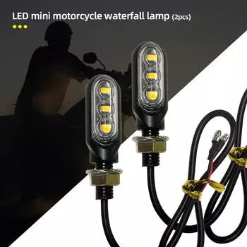 Universal 12V Flashing Turn Signals Mini Motorcycle LED Lights Rear Blinker Indicator Tail Light For Cafe Racer Honda BMW Yamaha
