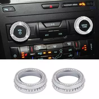 Universal 1.38inch Outer Diameter 1.18inch Inner Diameter Car Volume Knob Cover Decal Audio Control Button Sticker Bling Decor белый