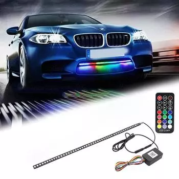 Универсальный 56 см DC 12 В 48 светодиодных RGB-ламп автомобильный сканер Knight Rider Strobe Flash Light Strip с дистанционным управлением Автомобильные аксессуары