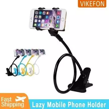Universal Adjustable Lazy Mobile Phone Holder Free Hands Headstock Desktop Bracket for iPhone 15 Samsung Xiaomi Flexible Stand чёрный