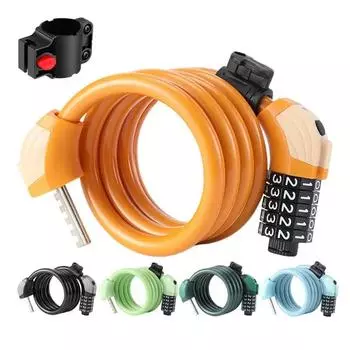 Universal Bicycle Lock Mountain Bike 5 Digit Password Lock Anti-Theft Portable Security Steel Chain Motorcycle Password Lock чёрный