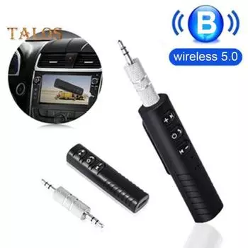 Универсальный Bluetooth-совместимый приемник Hands-Free с шумоподавлением и разъемом AUX 3,5 мм, перезаряжаемый мини-беспроводной аудиоприемник чёрный