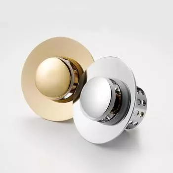 Universal Brass Pop-Up Drain Hair Catcher Bath Stopper Sink Strainer Plug-Bounce Core Basin Kitchen Bath Accessory
