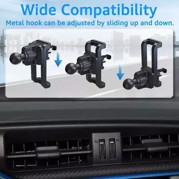 Universal Car Air Vent Clip Cellphone Holder Stand 17mm Ball Head Base For Car Air Outlet Hook Clamp GPS Bracket Car Access I6D1 чёрный