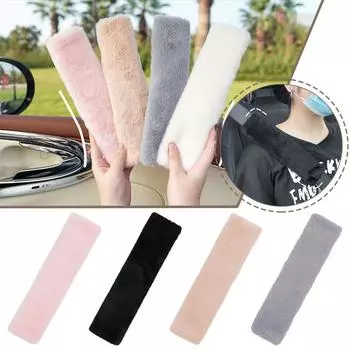 Universal Car Belt Shoulder Protector Solid Color Car Plush Accessories Anti Interior Shoulder Pinch Protector X9j5 розовый