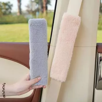 Universal Car Simple Seat Belt Shoulder Protector Solid Automotive Anti Soft Accessories Plush Color Pinch Seat Interior Be N6H1 чёрный