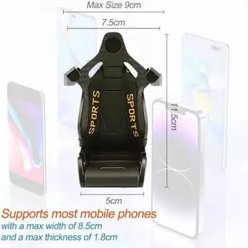 Universal Car Vent Phone Mount Racing Seat Cell Phone Holder Adjustable 360° Rotation Phone Holders Auto Interior Accessories жёлтый