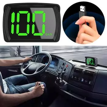 Universal Digital GPS Speedometer HD LCD Display Smart Trucks Font Cars Play Meter For All Digi Q1L7 Black-One size