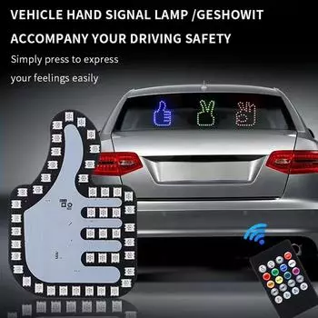 Universal Finger Sign For Car Thank You Light Powered By USB Multifunctional Cool Funny Hand Gesture With Remote For Cars D5A0