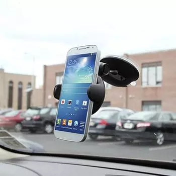 Universal Mobile Car Mount Car Phone Holder Windshield Smartphone Handsfree Support Stand Phone GPS Rotation Braccket Holde D4J7 чёрный
