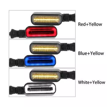 Universal Motorcycle Turn Signal Lights DRL Flowing Water Signals 2 in 1 Blinker Tail Lamp 12 LED Signal Lamp красный