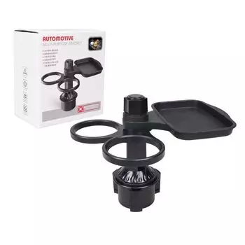 Universal Multifunctional Car Cup Holder Rotating Detachable Car Food Trays Expander Tray for Eating Tray Table for Car чёрный