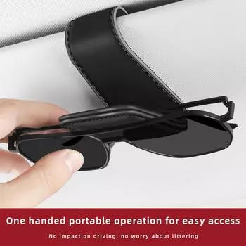 Universal Nappa Car Auto Sun Visor Eyeglass Hanger Clip Glasses Holder Magnetic Multi-Function Automobile Accessories Storage чёрный