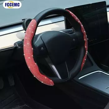 Universal Non-Slip Car Steering Wheel Cover Diamond Handle Cover Car Interior Steering Wheel Protection Cover Decor Accessories
