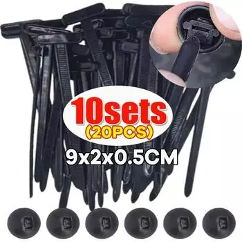 Universal Nylon Cable Tie Buckle Auto Fastener Screw Replacement Clip Car Fender Trunk Engine Guard Panel Wire Management Secure