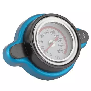 Universal Thermostatic Radiator Cap Water Tank Cover Leakproof WTemperature GaugeBig Head 1.3bar