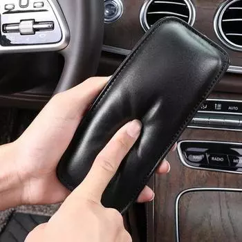 Универсальная кожаная наколенник для салона автомобиля, удобная эластичная подушка из пены с эффектом памяти, универсальные аксессуары для поддержки бедра коричневый