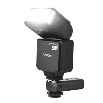 Универсальная накамерная вспышка Andoer A35, электронная вспышка Speedlite с универсальным горячим башмаком GN32, беспроводная связь чёрный
