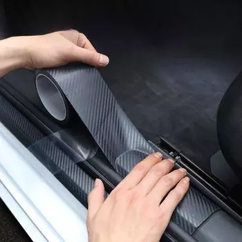 Универсальная защита порогов автомобиля из углеродного волокна и полоса для предотвращения столкновений