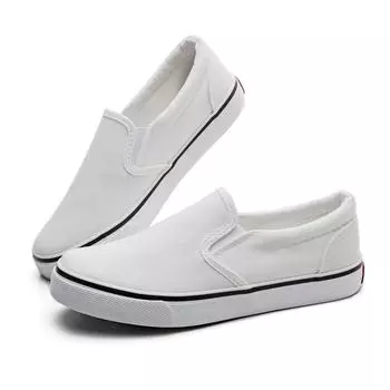 Универсальные белые туфли Lazy Shoes с одной педалью, женские летние туфли из тонкого парусинового полотна, повседневные туфли на плоской подошве 35 белый
