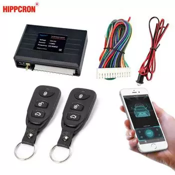 Универсальные системы автомобильной сигнализации Hippcron, автоматический дистанционный центральный комплект, дверной замок, приложение без ключа с системой дистанционного управления, центральный замок