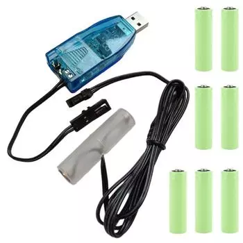 Универсальный 1 м USB к 1,5 В 3 В 4,5 В 6 В 12 В 24 В AM3/AA/LR6 кабель питания для имитации батареи для радио, светодиодной подсветки, вентилятора, игрушечной клавиатуры