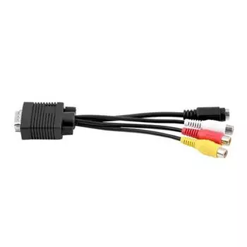 Универсальный адаптер VGA для видео ТВ-выхода S-Video AV и 3 RCA-мама-переходника кабеля-конвертера