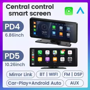 Универсальный автомобильный экран Raido 10,26/6,86 дюйма, мультимедийный проигрыватель, интеллектуальные системы автомобиля с интеллектуальным экраном, беспроводной Android Auto Carplay