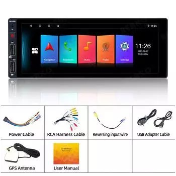 Универсальный автомобильный радиоприемник 6,86 дюйма, 1Din, Carplay/Android, автоплеер, сенсорный экран, автомобильный BT, стерео, MP5-плеер, FM-приемник