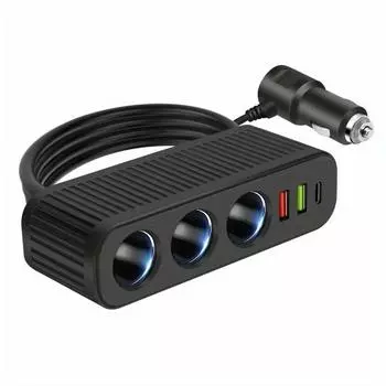 Универсальный автомобильный зарядный адаптер One Tow Three Conversion Head с USB+PD быстрым зарядным устройством Extended High Power 12V24V автомобильные аксессуары