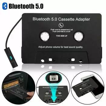 Универсальный кассетный адаптер Bluetooth 5.0, конвертер, автомобильная аудиокассета для стерео музыки, адаптер для кассеты с микрофоном 3.5mm jack plug