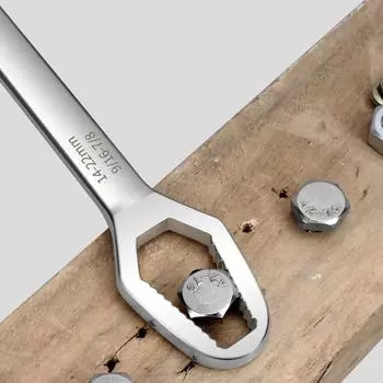 Универсальный ключ Torx с двойной головкой, регулируемый гаечный ключ с храповым механизмом 8–22 мм для велосипеда Pack of 1-Wrench A серебряный