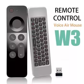 Универсальный пульт дистанционного управления голосом Air Mouse W3 2.4G портативная мини беспроводная клавиатура для Android TV BOX Windows PC