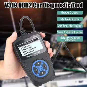 Универсальный сканер OBD 2 с цифровым дисплеем, диагностические инструменты для автомобилей V319, диагностический прибор двигателя OBD2, считыватель кодов чёрный