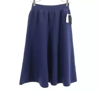 unused BARNEYS NEWYORK wool blend Midi length knit skirt 38 Navy Women Used