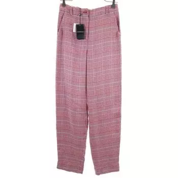 unused Emporio Armani Check Pattern Slacks pants 36 Reddish Women Used