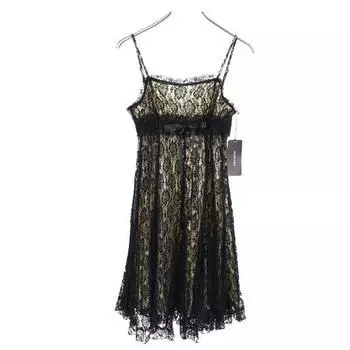 unused GRAND TABLE Floral race Cami one piece M Black Back zip Women Used