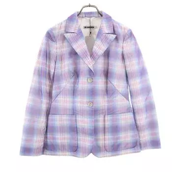 unused JIL SANDER made in Italy Check Pattern tailored jacket 36 Purple Women Used