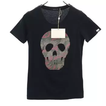 unused MARK&LONA made in Japan Short sleeve T-shirt M black Skull Women Used