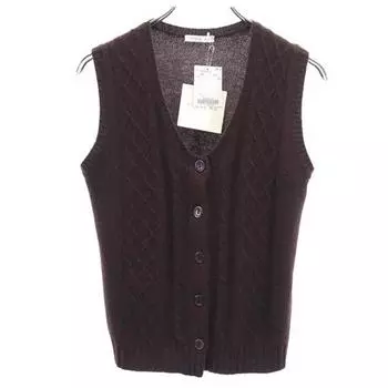 unused PAULE KA Made in Italy Cashmere Blend Knit vest M Brown Women Used