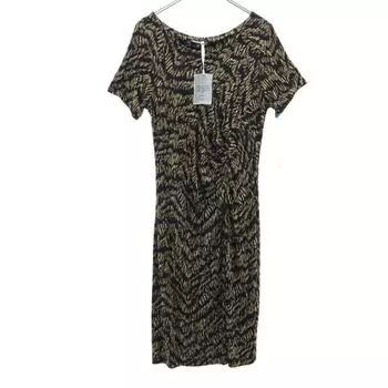 unused TRAMONTANA Overall handle Short sleeve Long dress L Black stretch Women Used