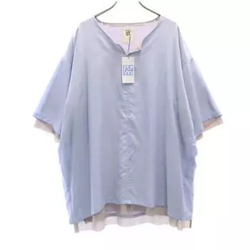 unused VAST222 20ss Short sleeve Layered Skipper Cut 2 blue Men s Used