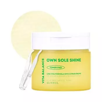 Unyul Vita Balance Own Sole Shine Тонер Подушечки для протирания Лосьон Витамин Сухая кожа Красивая кожа Увлажнение Упругость Блеск Корейская косметика Уход за кожей