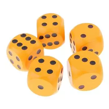 Упаковка из 5 шт., 6-сторонние большие деревянные игральные кости, игровые принадлежности 30 мм для Dungeons & Dragons, TRPG, настольные игры, игральные кости для питья и азартных игр