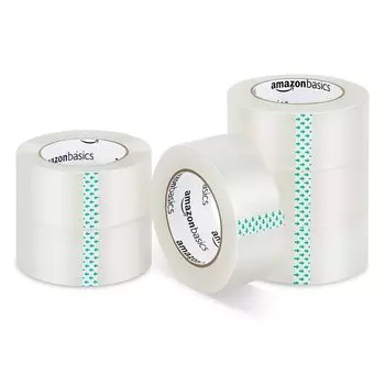 Упаковочная лента Amazon Basic Gum Tape Ширина x 100 м Прозрачная 6 штук 4,8 см