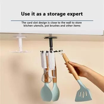 Upgraded Multi-function Rotatable 7-claw Hook 360 ° Seamless Punch Free Hook Kitchen Storage Hook Self Adhesive Bath Hooks чёрный